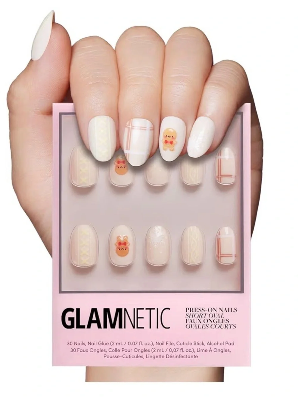 Gingerbread Knit Holiday Glamnetic Press-On Nails *NIB*